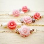 Bridesmaid Jewelry Set Of 5 Gold Filled Flower..
