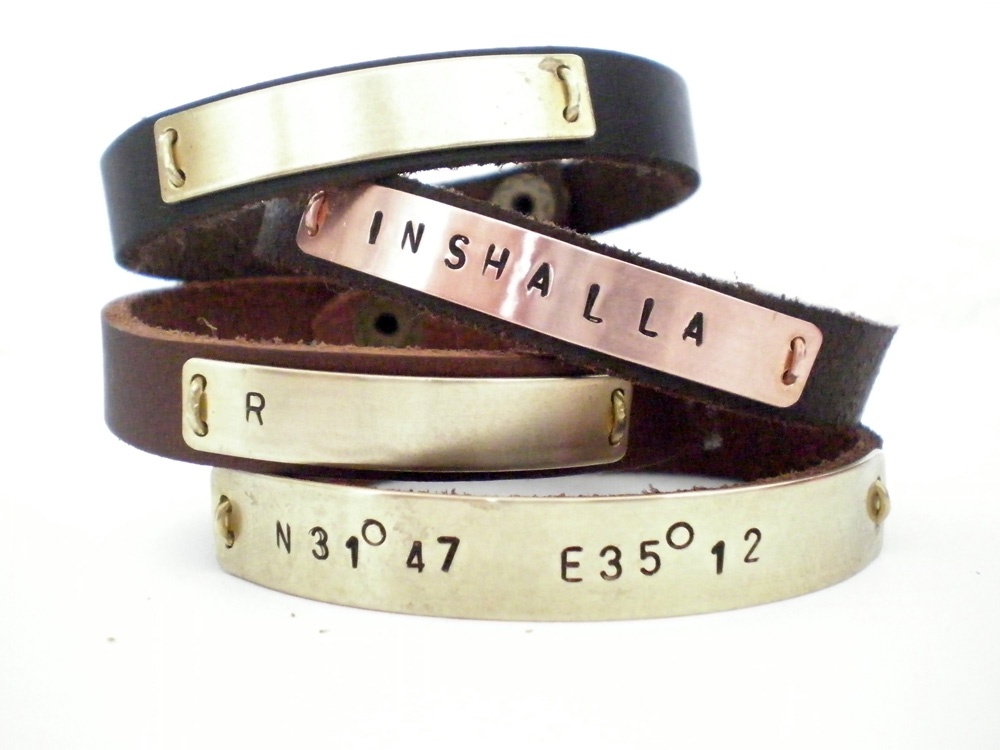 Personalized Leather Cuff Bracelet Unisex on Luulla